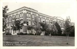 1930s RPPC Postcard; Administration Building E.W.C.E. University Cheney WA