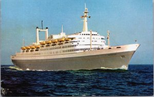 Holland  America Line Flagship Rotterdam Ship Vintage Postcard C287
