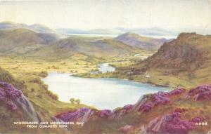 WINDERMERE & MORECAMBE BAY FROM GUMMERS HOWE H THOMPSON ARTIST POSTCARD