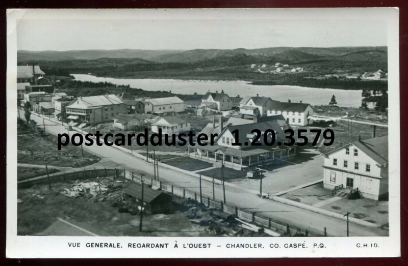 3579 - GASPE Quebec 1950s Birds Eye View. Real Photo Postcard