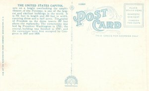 Vintage Postcard 1920's The United States Capitol Largest Building Washington DC