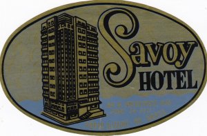 Brasil Porto Alegre Savoy Hotel Vintage Luggage Label sk2812