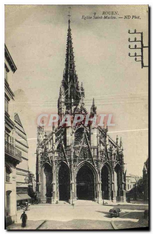 Old Postcard Rouen Eglise Saint Maclou