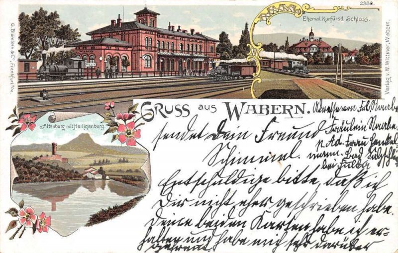 Wabern Germany Train Station Gruss aus Vintage Postcard AA62101 