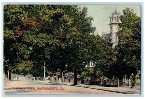 c1910's A Residence Street Sacramento California CA Unposted Antique Postcard