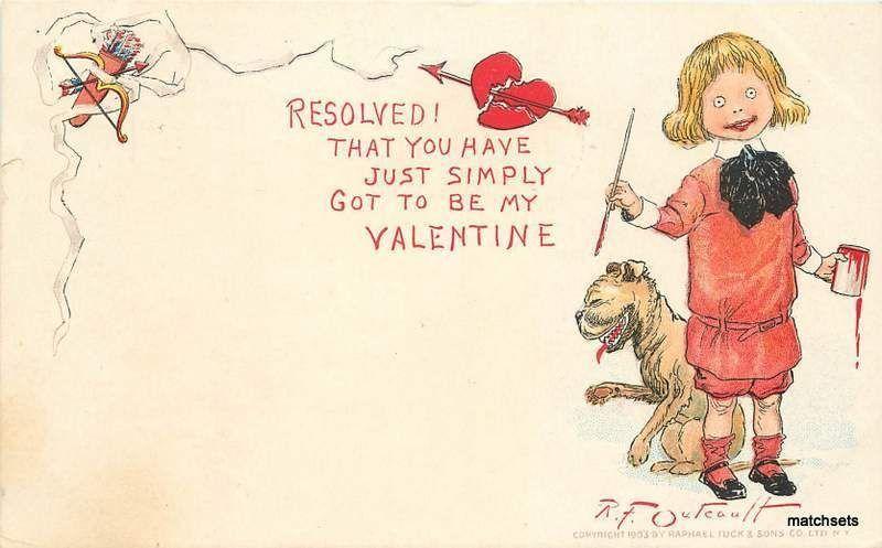 1907 Buster Brown Outcault Valentine artist impression 12152 postcard