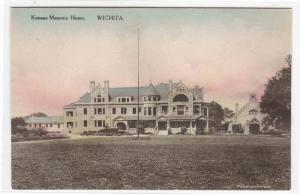 Kansas Masonic Home Wichita KS Albertype handcolored postcard