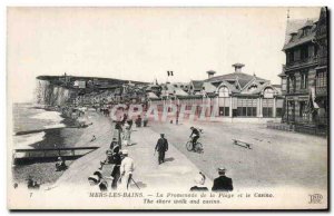 Mers les Bains - The Walk of the Beach and the Casino - Old Postcard