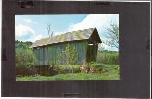 USA VERMONT MARSHFIELD POSTCARD MARTIN COVERED BRIDGE GRE...