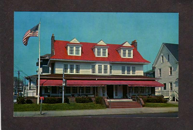 NJ Plymouth Inn Hotel Ocean City New Jersey Postcard US Flag