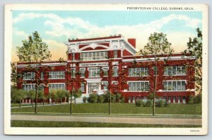 Durant Oklahoma~Presbyterian College~Little Trees Along Walkway~1940s