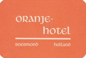 Holland Roermond Oranje Hotel Vintage Luggage Label sk2258