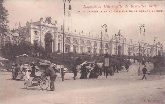 Belgium Bruxelles Exposition 1910 La Facade Principale Vue De La Grande Entree