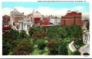 Virginia Richmond Birds Eye View From State Office Building 1943 Curteich