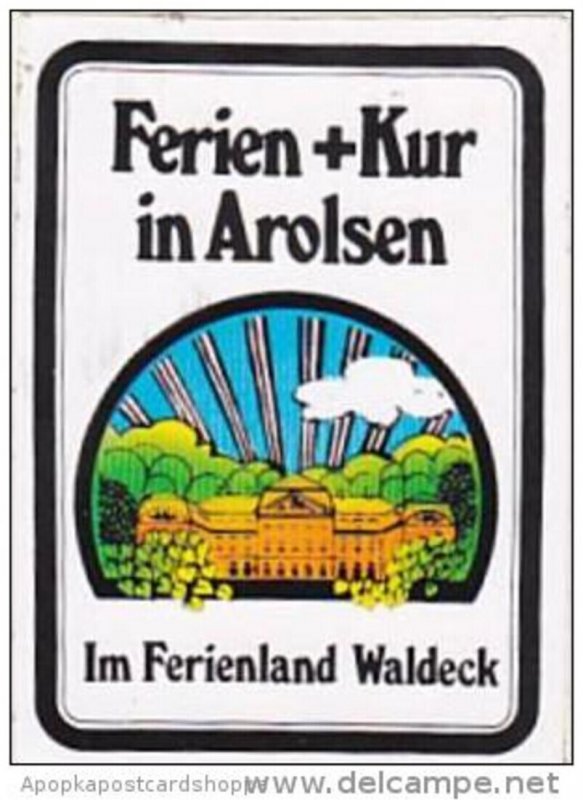 GERMANY AROLSEN FERIENLAND WALDECK VINTAGE LUGGAGE LABEL