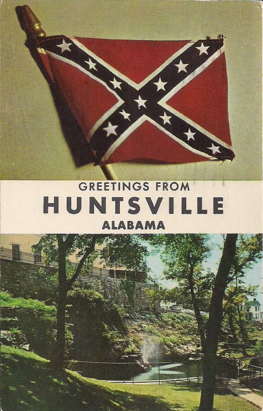 Huntsville AL, Confederate Battle Flag, Civil War, NASA Space Center, 1964