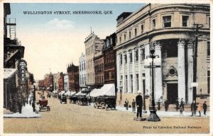 Wellington Street Scene SHERBROOKE Quebec Canada c1920s Vintage Postcard