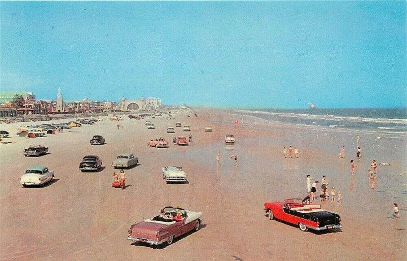 FL, Daytona Beach, Florida, Beach Scene, 1950's Cars, Dexter No. 12991-B