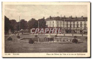 Old Postcard Tours Place of & # 39Hotel City street Grammont