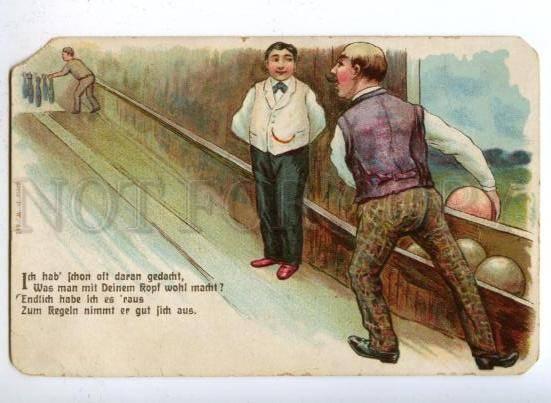 177084 BOWLING Gentleman as Ball Vintage COMIC PC