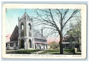 Danielson CT, St. Albans Episcopal Church And Rectory Handcolored Postcard