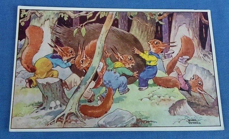 Vintage Bamforths Postcard Squirrelquins Series No.1 Preparing For Winter  B1C