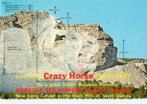 Scale Model Crazy Horse Black Hills of South Dakota Heights  Postcard  # 7239