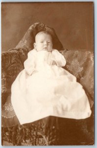 c1910s Baby Baby Baby Baby RPPC Concerned A Boy or Girl Real Photo Postcard A212