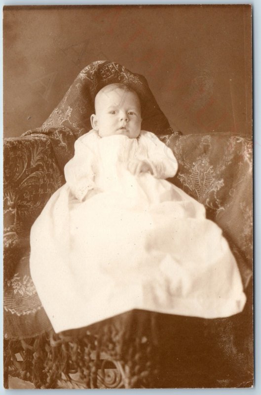 c1910s Baby Baby Baby Baby RPPC Concerned A Boy or Girl Real Photo Postcard A212