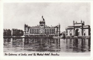 Postcard RPPC Gateway India + Taj Mahal Hotel Bombay