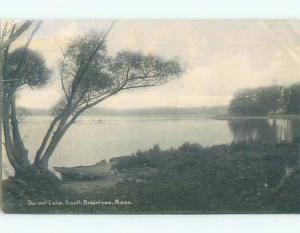 Unused Pre-1907 ROW BOAT AT SUNSET LAKE South Braintree Massachusetts MA n5163