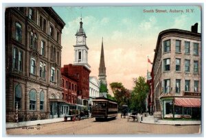 1910 South Street Buildings Scene Auburn New York NY Posted Antique Postcard