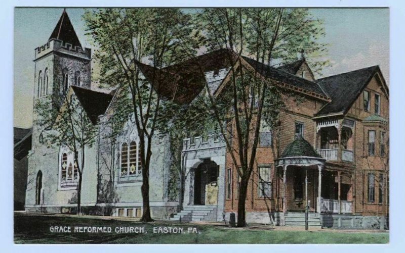 Postcard Grace Reformed Church Easton PA