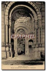 Old Postcard Pibrac main entrance building in basilica