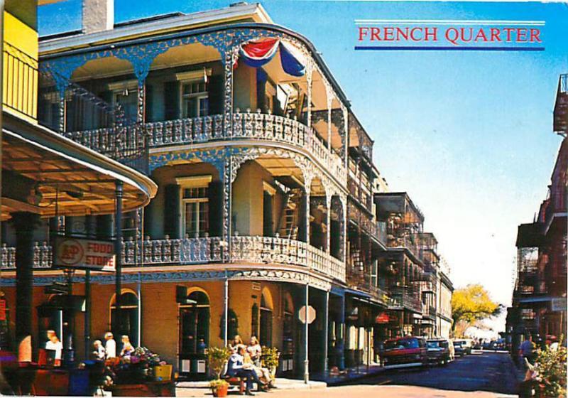 French Quarter New Orleans Balconies Royal St St Peter Street  Postcard  # 7505