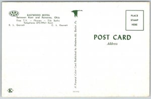 Kent And Ravenna Ohio 1960s Postcard Eastwood Motel Sign