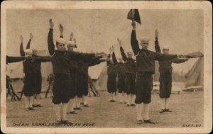 WWI Sailors U.S. Navy Signal Drill for an Hour Vintage Postcard