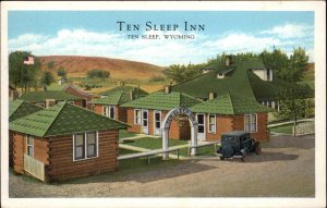 Ten Sleep Wyoming Ten Sleep Inn Cabins c1950 Vintage Postcard