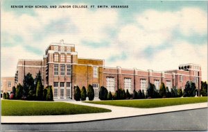Postcard AR Fort Smith Senior High School & Junior College LINEN 1940s H27