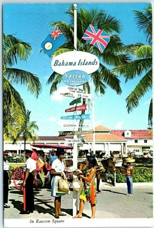 M-24076 Signpost in Rawson Square Nassau Bahamas