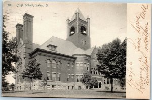 postcard Salem, Ohio - High School, Salem O. Rotograph 1906
