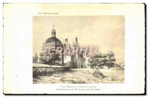 Old Postcard The Rocks In Brittany and Ile Madame de Sevigne Villaine Habitation