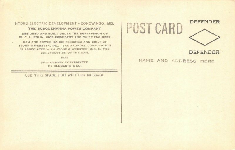 LP88   Conowingo Maryland  Dam  View     RPPC  Postcard