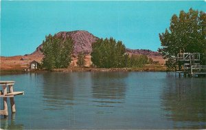 Postcard South Dakota Sturgis Swimming Pool Bear Butte Rushmore Teich 23-8678