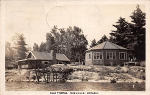 Canada Postcard Real Photo RPPC Ontario 1948 NOELVILLE Camp Thomas Dock Cottage2