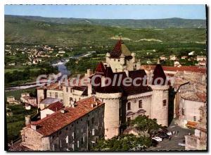 Modern Postcard Aubenas in Ardeche Vivarais Chateau Feodal and the Valley of ...