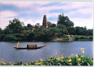 Vietnam Việt Nam On River Huong Pagoda of the Celestial Lady Picture Postcard