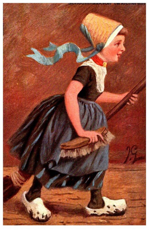 Girl Sweeping , Schoonmaakster Walcheren