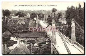 Old Postcard Beaumont-sur-Sarthe The Suspension Bridge