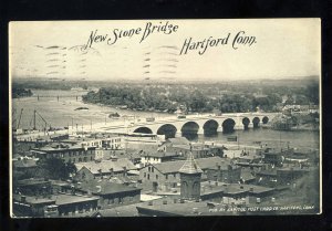 Hartford, Connecticut/CT/Conn Postcard, New Stone Bridge, 1908!